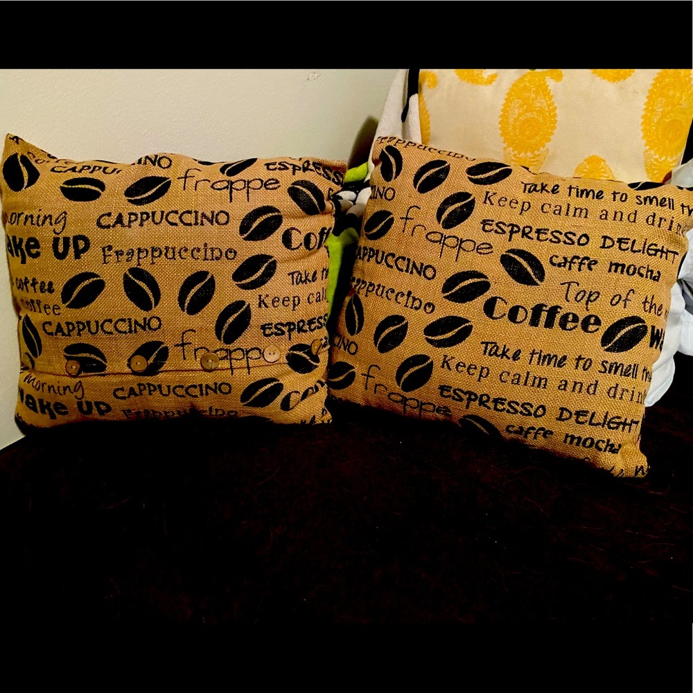 Coffee accent pillows